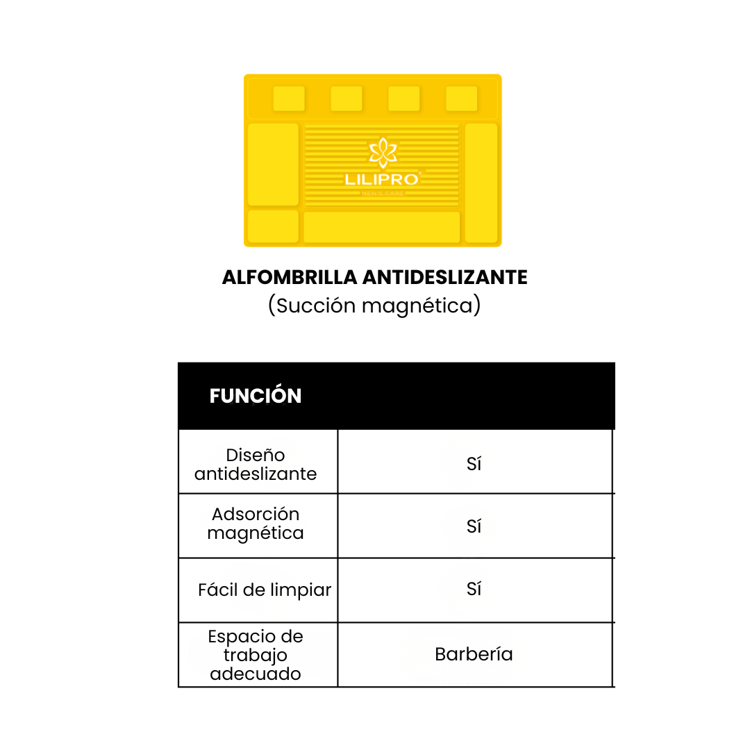 Alfombrilla Magnética Antideslizante Profesional para Barbería, Resistente al Calor y al Agua • LILIPRO Mat Mag