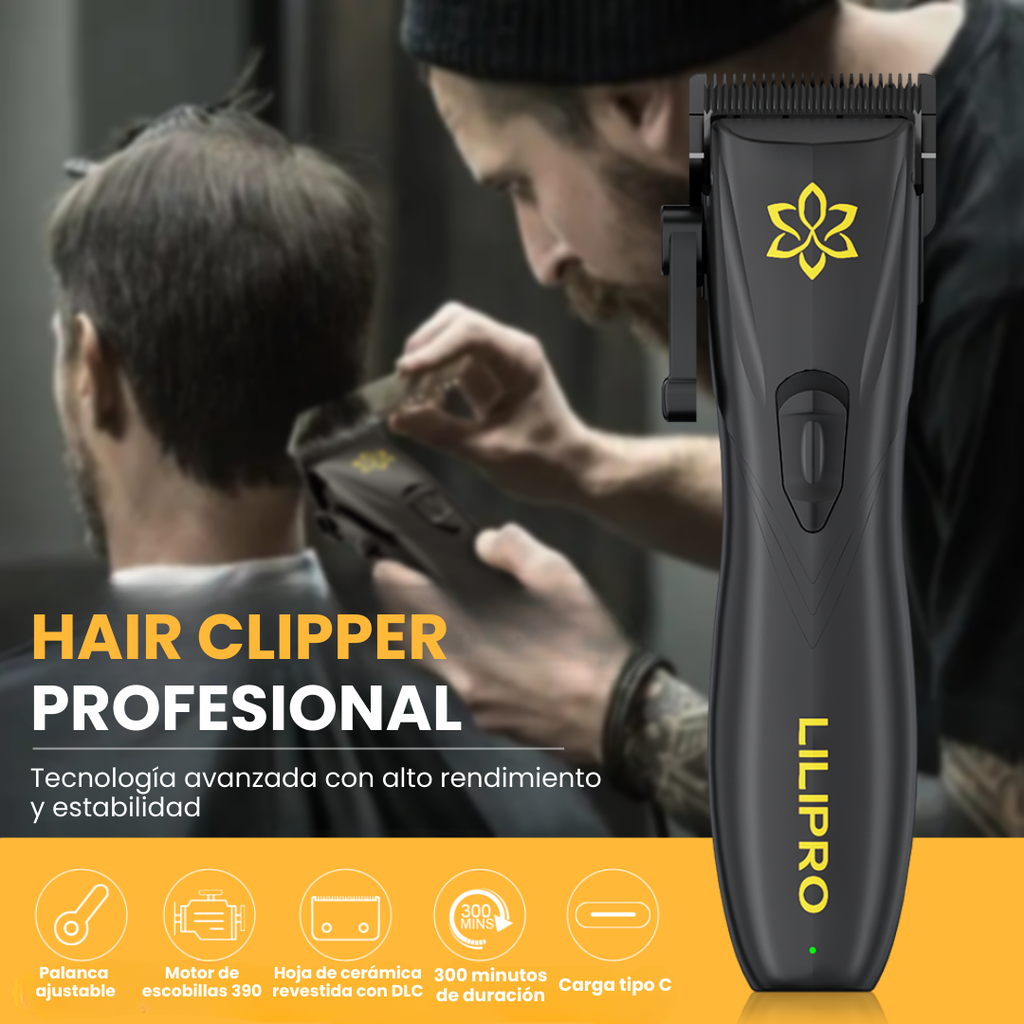 Máquina de Cortar Cabello Profesional con Hoja Cerámica DLC, Palanca Ajustable y Motor 7.000 RPM • LILIPRO L13