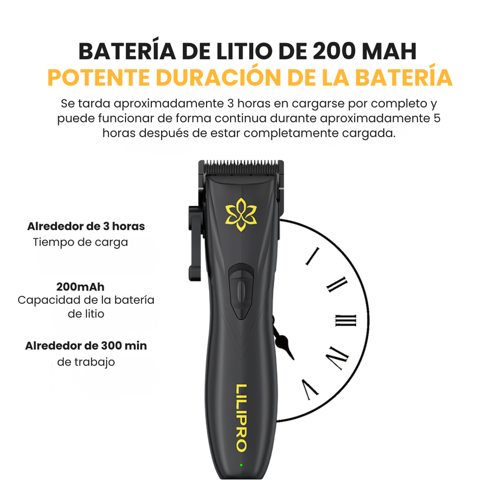 Máquina de Cortar Cabello Profesional con Hoja Cerámica DLC, Palanca Ajustable y Motor 7.000 RPM • LILIPRO L13