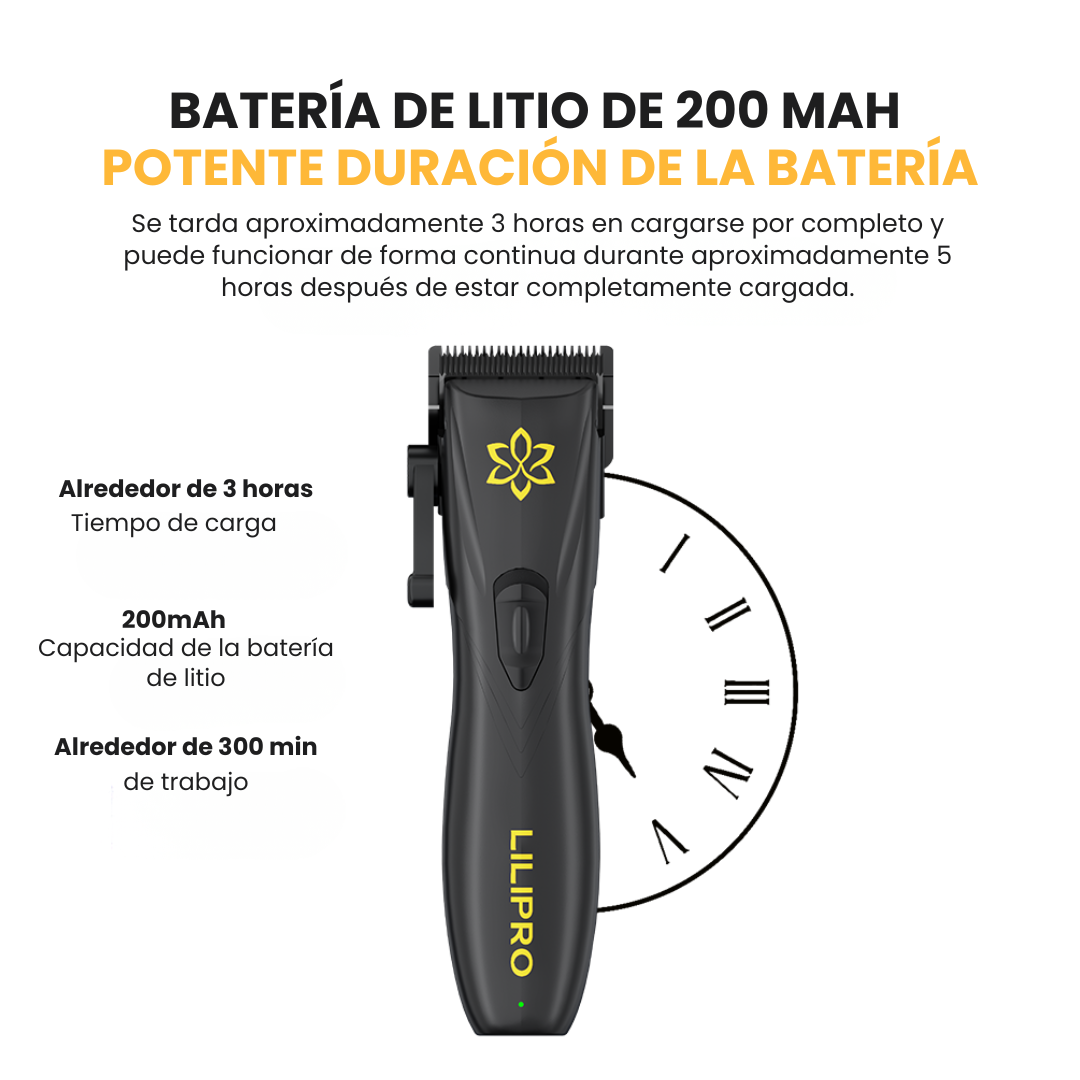 Máquina de Cortar Cabello Profesional con Hoja Cerámica DLC, Palanca Ajustable y Motor 7.000 RPM • LILIPRO L13