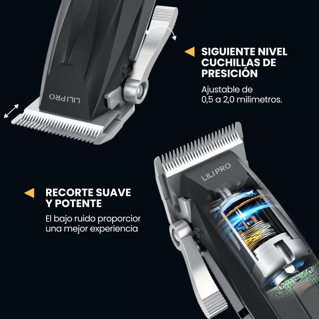 Máquina de Cortar Cabello Profesional con Pantalla LCD, Cuchillas Ajustables y Motor Silencioso • LILIPRO L27
