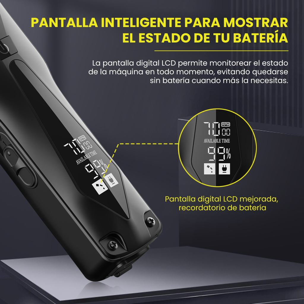 Máquina de Cortar Cabello Inteligente para Barberos con Pantalla LED y Control de Velocidad en Tiempo Real • LILIPRO L50