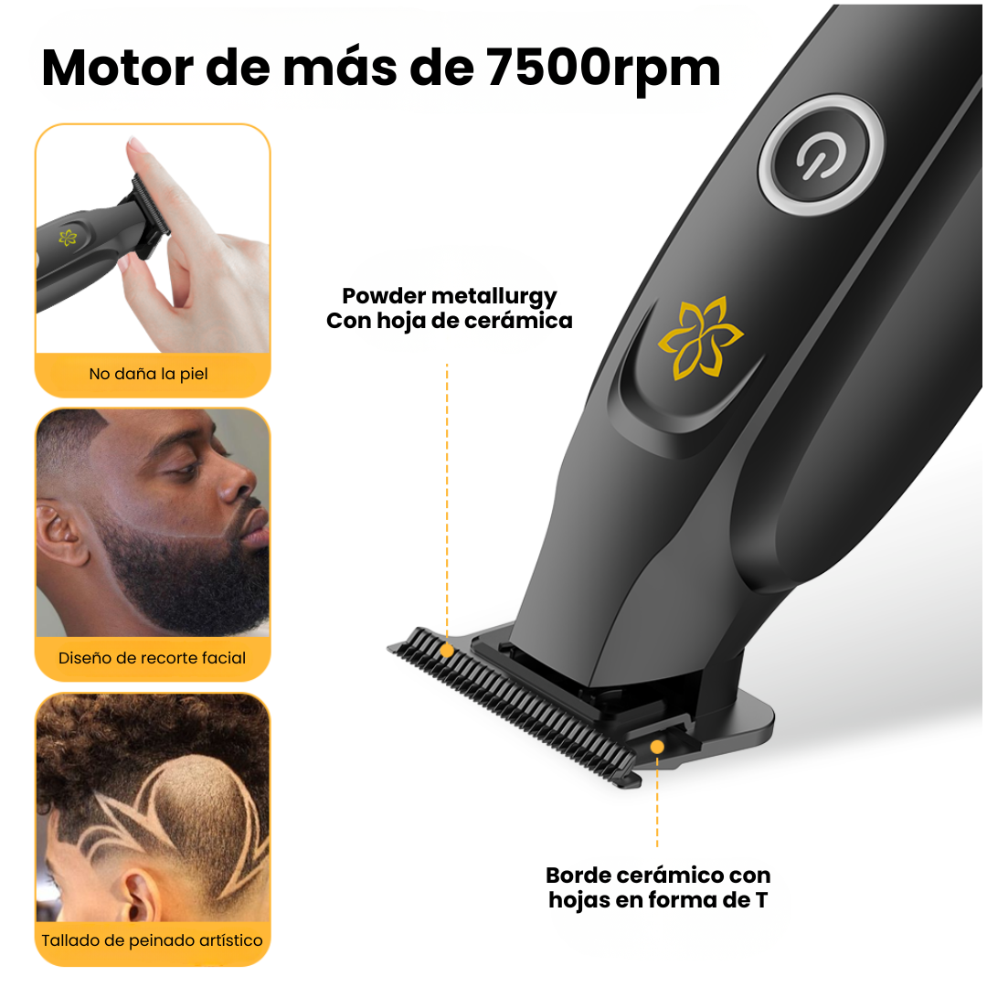 Trimmer Profesional Inalámbrico para Barberos con Hoja DLC, Carga Inalámbrica Tipo-C y Motor de Alta Precisión • LILIPRO M12
