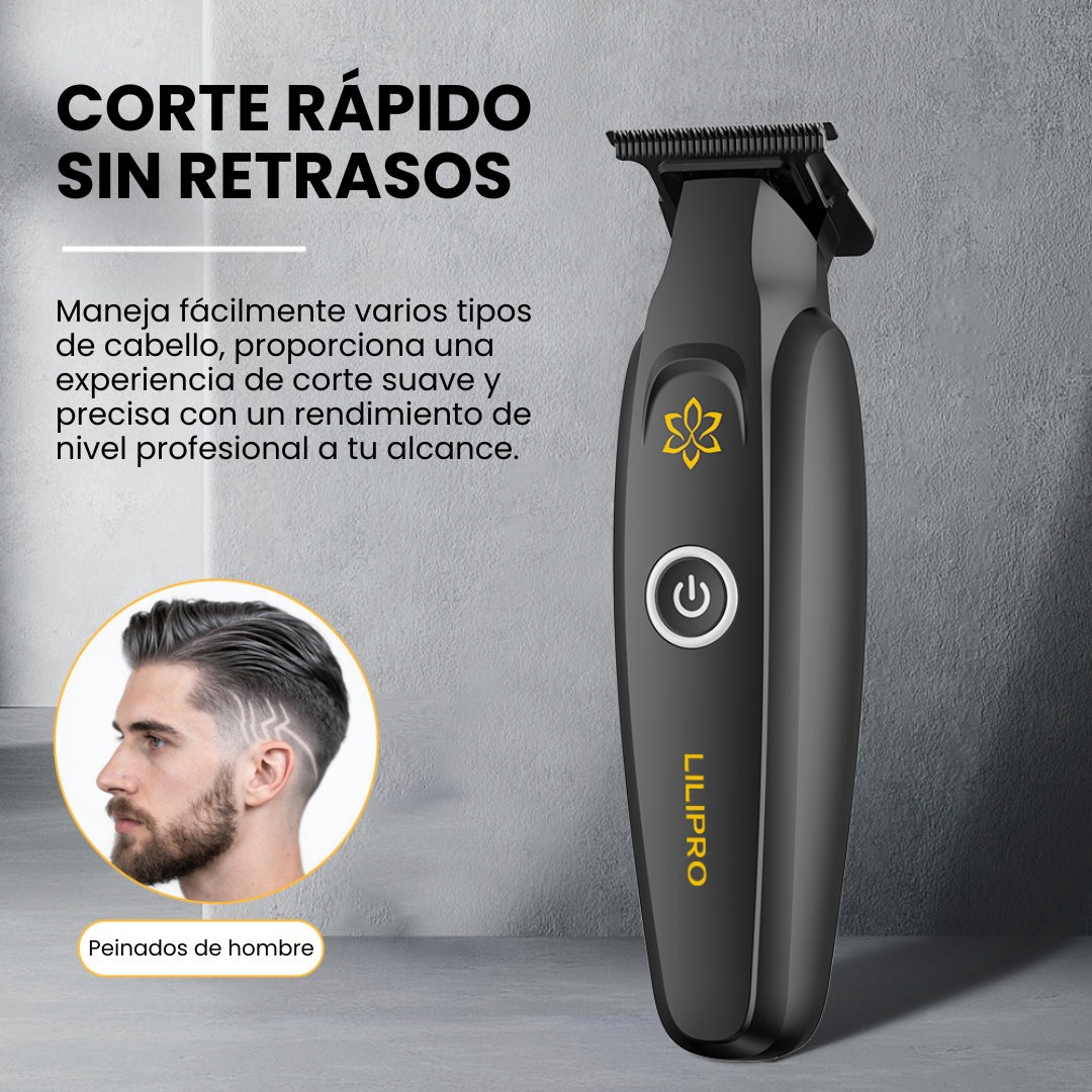 Trimmer Profesional Inalámbrico para Barberos con Hoja DLC, Carga Inalámbrica Tipo-C y Motor de Alta Precisión • LILIPRO M12
