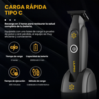 Trimmer Profesional Inalámbrico para Barberos con Hoja DLC, Carga Inalámbrica Tipo-C y Motor de Alta Precisión • LILIPRO M12