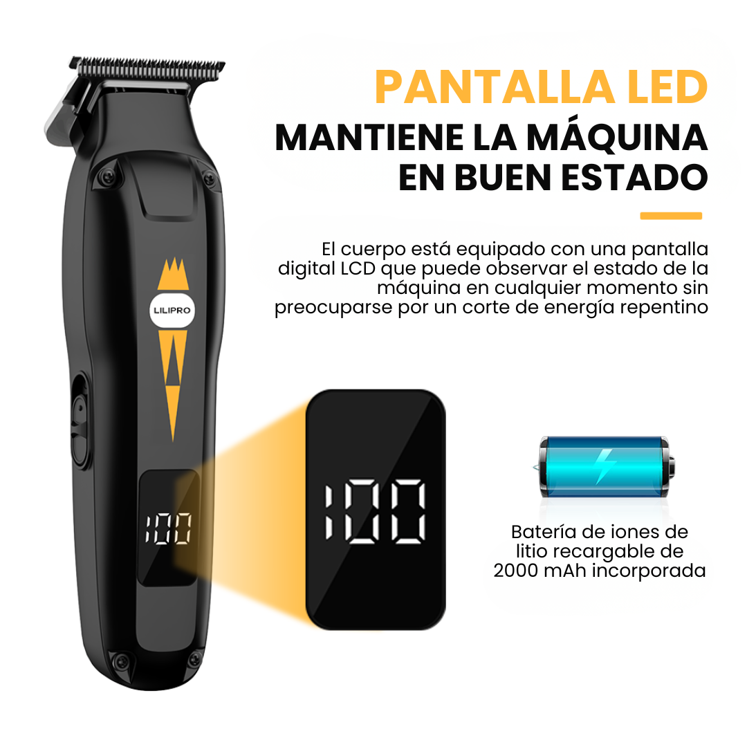 Perfiladora Profesional con Hoja Cerámica + Acero, Carga Tipo-C y Pantalla LCD • LILIPRO M20