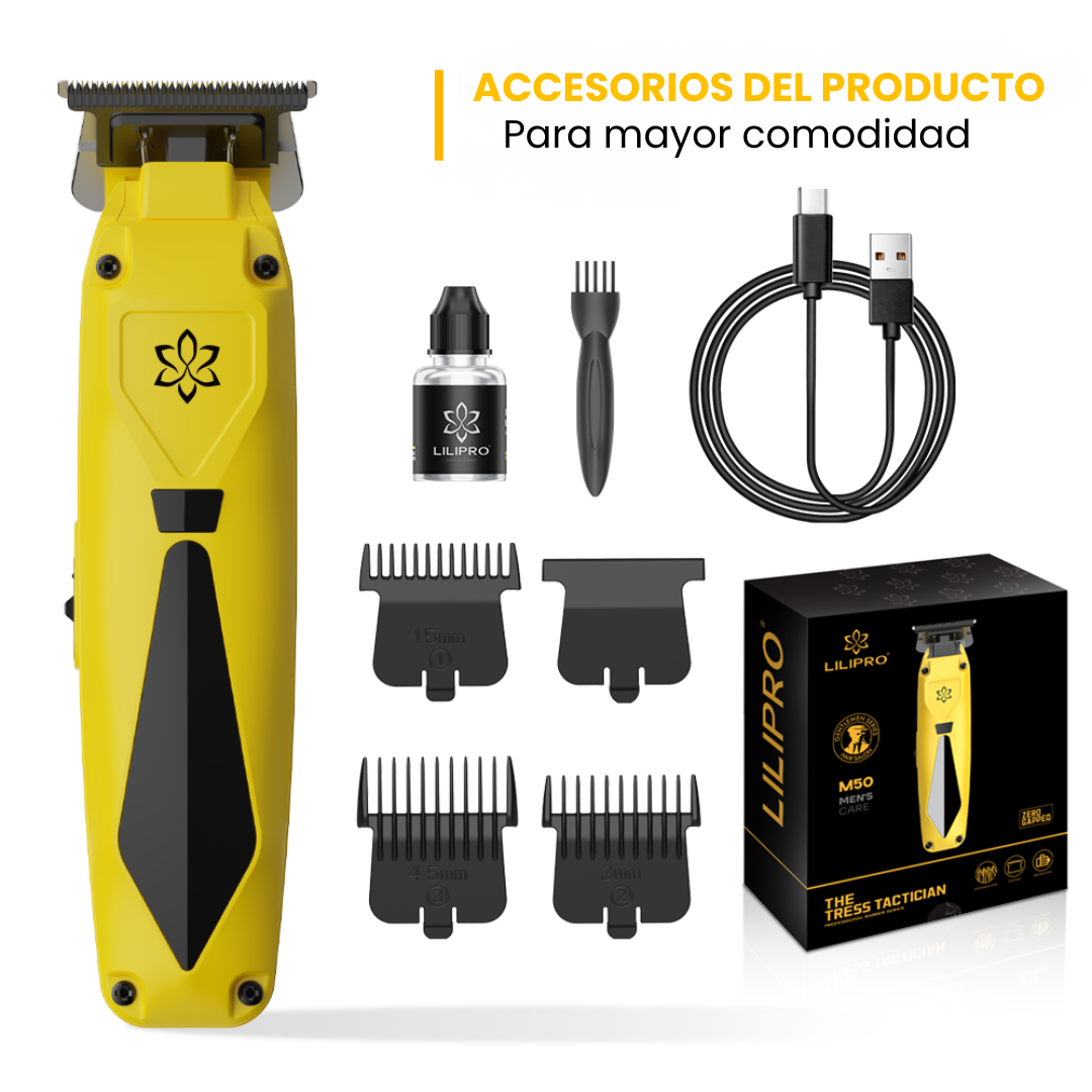 Trimmer Profesional Compacto Inalámbrico con Cuchilla DLC y Batería de 1.800 mAh • LILIPRO M50