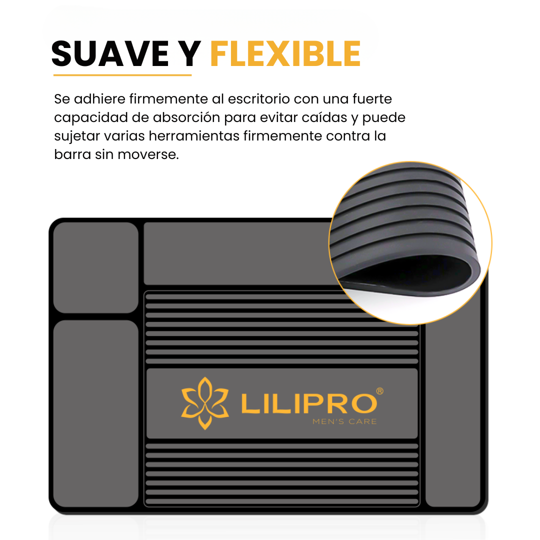 Pad de Silicona Antideslizante Resistente al Calor para Barbería y Peluquería Profesional • LILIPRO Mat Gris