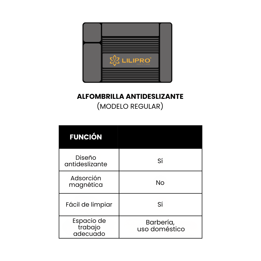 Pad de Silicona Antideslizante Resistente al Calor para Barbería y Peluquería Profesional • LILIPRO Mat Gris