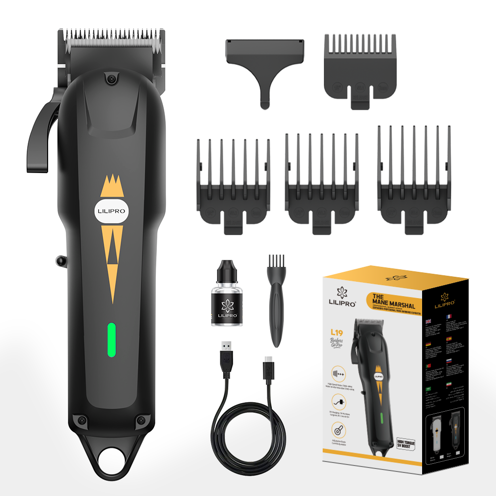 LILIPRO L19 Negro — uso en barbería profesional, corte fade preciso