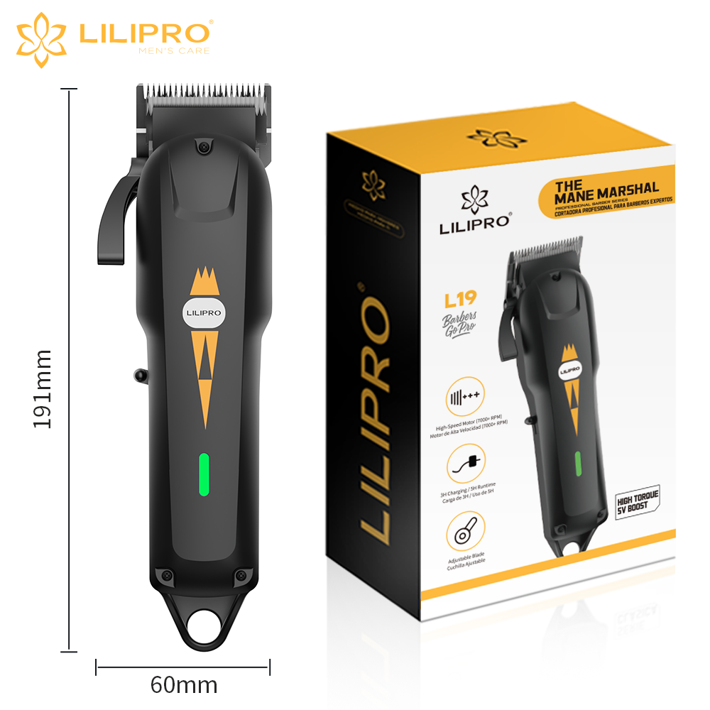 LILIPRO L19 — dimensiones y ergonomía, diseño compacto para barbería