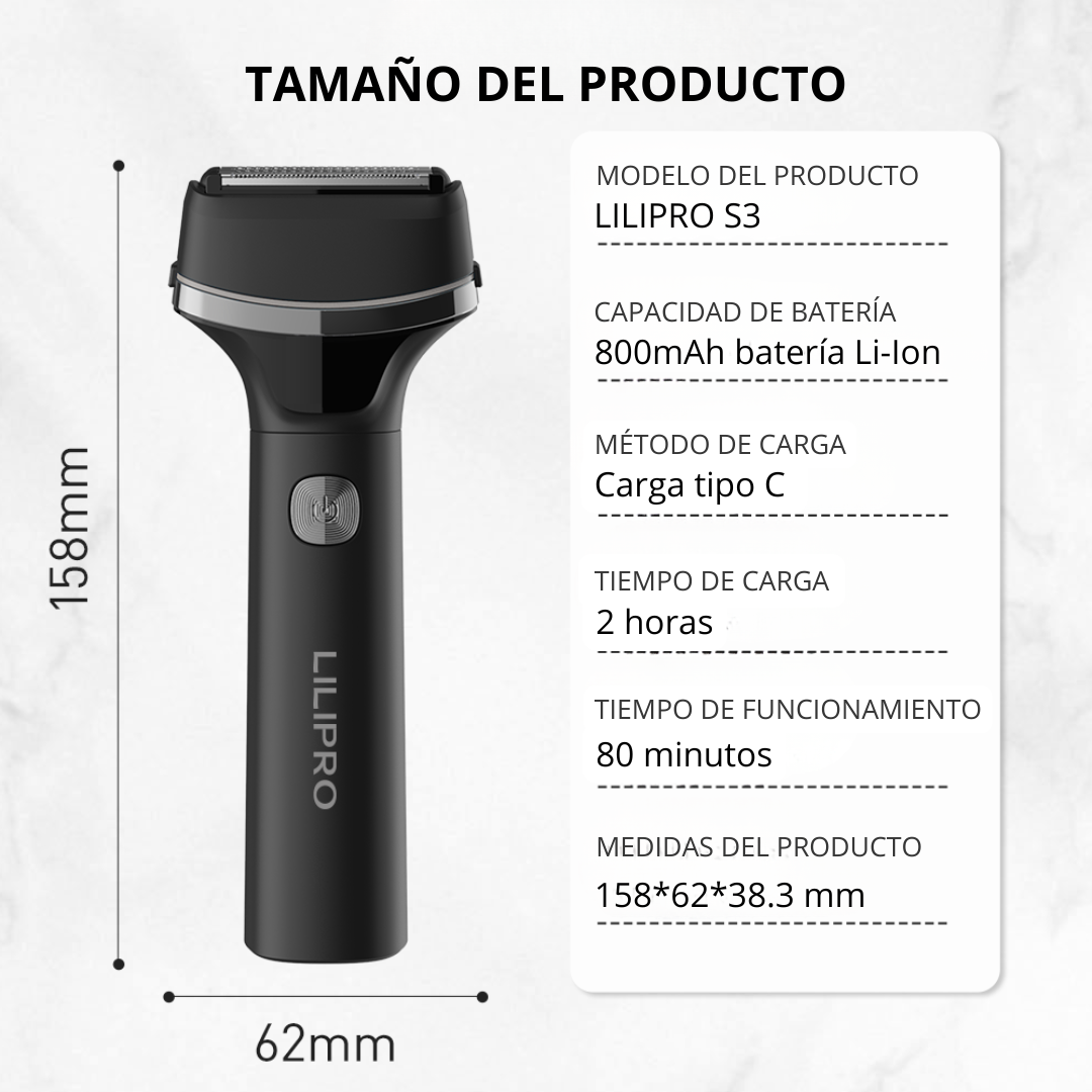 Shaver Lilipro S3 cabezal carga caracteristicas