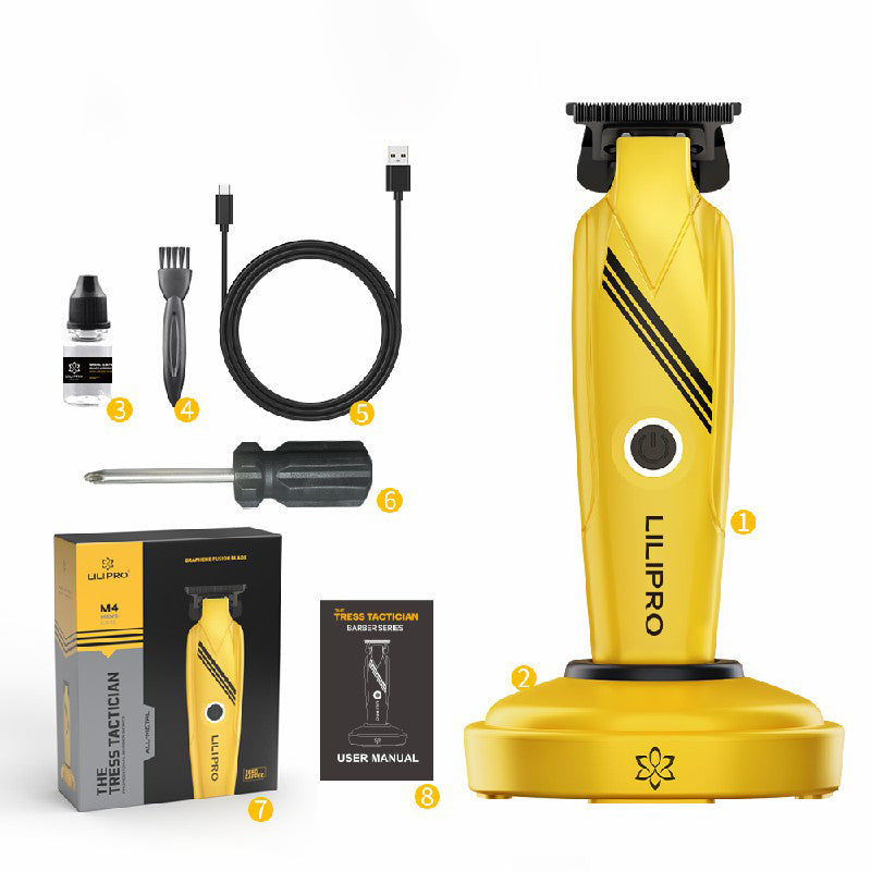 Trimmer Profesional Inalámbrico para Barberos con Hoja DLC, Carga Inalámbrica Tipo-C y Motor de Alta Precisión • LILIPRO M12