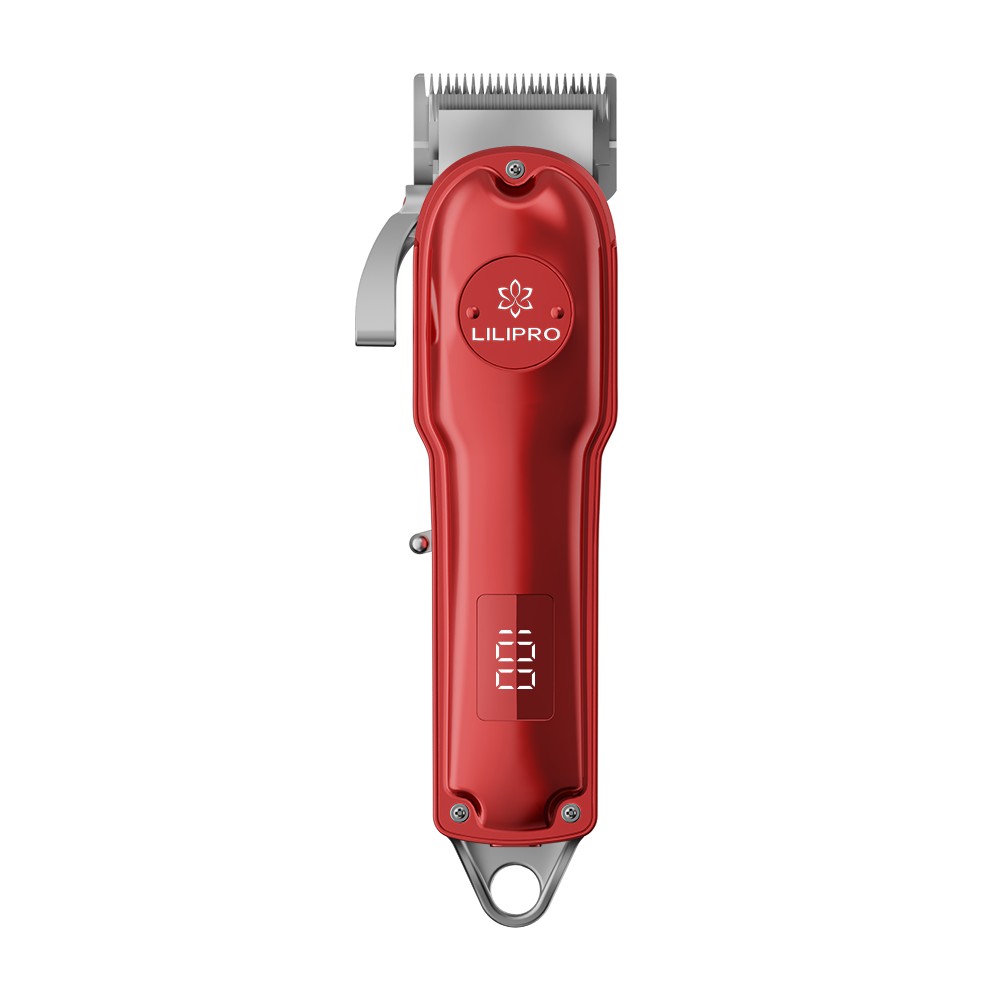 Cortadora L25, frente sobre blanco con cubierta roja
