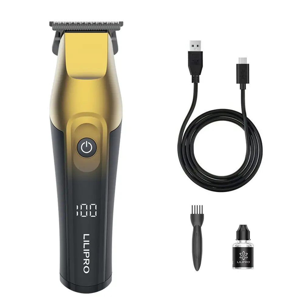 Trimmer M11, dorado, con cable USB-C, cepillo y aceite