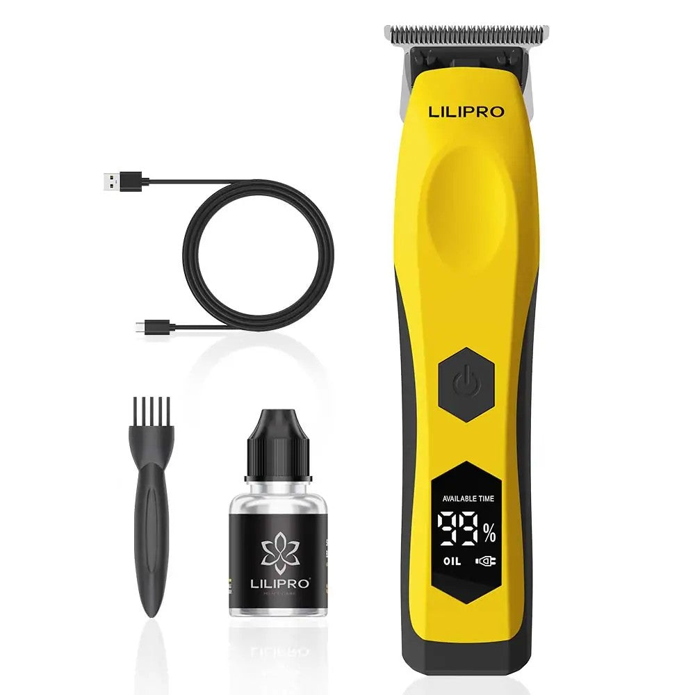 Trimmer M15, amarillo, con cable USB-C, cepillo y aceite