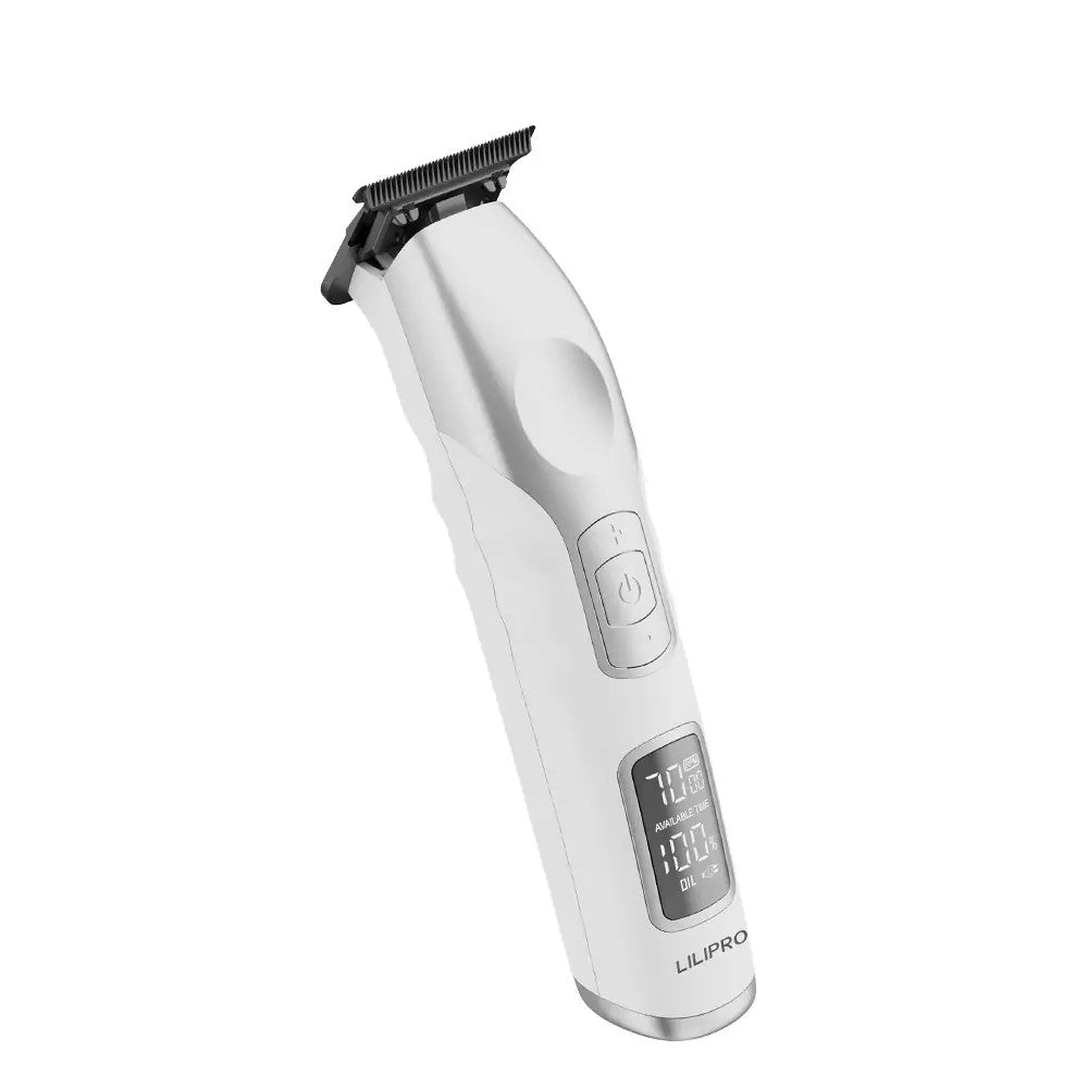 Trimmer M17, blanco/plateado, inclinado