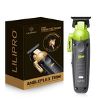 Trimmer M53 AngleFlex, negro con verde fluorescente, junto a su caja
