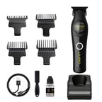 Trimmer M63, negro, con sus 4 peines guía, cable USB-C, cepillo, aceite y base de carga