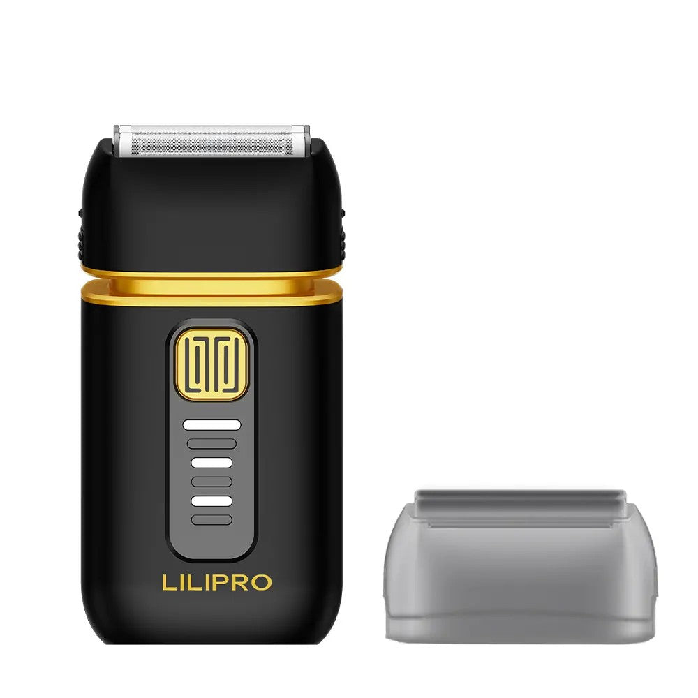 LILIPRO S52 negro y dorado, con la tapa protectora al lado