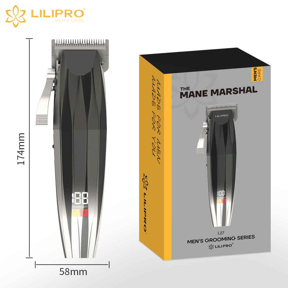 Máquina de Cortar Cabello Profesional con Pantalla LCD, Cuchillas Ajustables y Motor Silencioso • LILIPRO L27