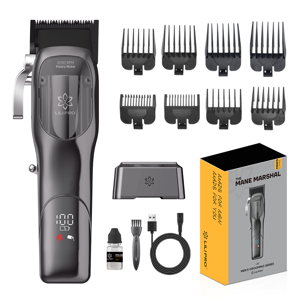 LILIPRO L28 cortadora profesional — vista lateral, diseño ergonómico