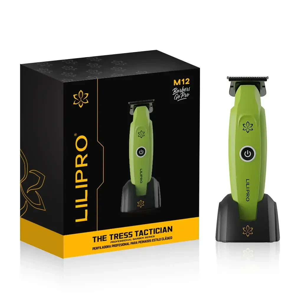 Trimmer Profesional Inalámbrico para Barberos con Hoja DLC, Carga Inalámbrica Tipo-C y Motor de Alta Precisión • LILIPRO M12