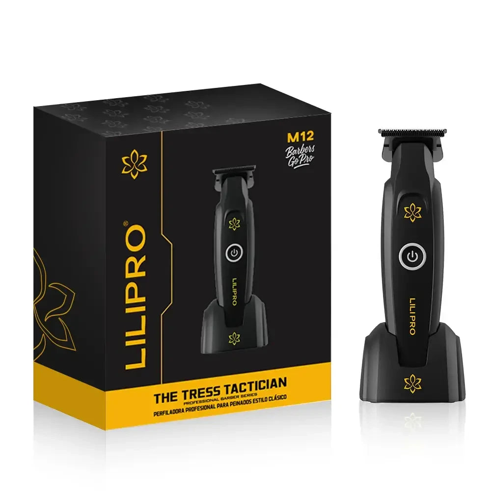 Trimmer Profesional Inalámbrico para Barberos con Hoja DLC, Carga Inalámbrica Tipo-C y Motor de Alta Precisión • LILIPRO M12