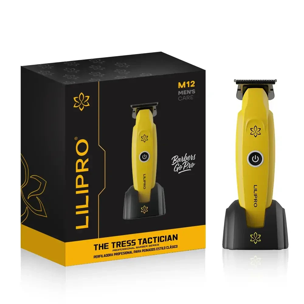 Trimmer Profesional Inalámbrico para Barberos con Hoja DLC, Carga Inalámbrica Tipo-C y Motor de Alta Precisión • LILIPRO M12