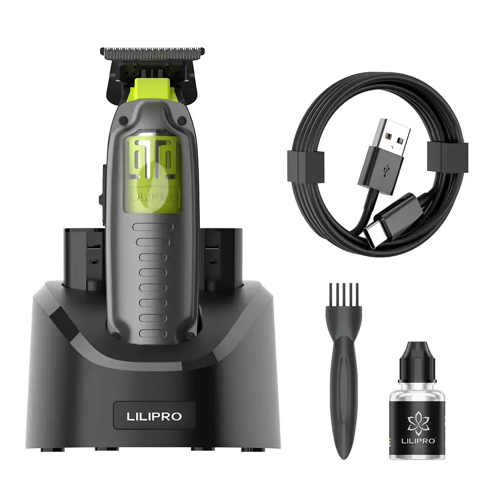 Trimmer Profesional con Motor 6.500 RPM, Batería Extraíble Dual y Cuchilla DLC de Alta Durabilidad • LILIPRO M52