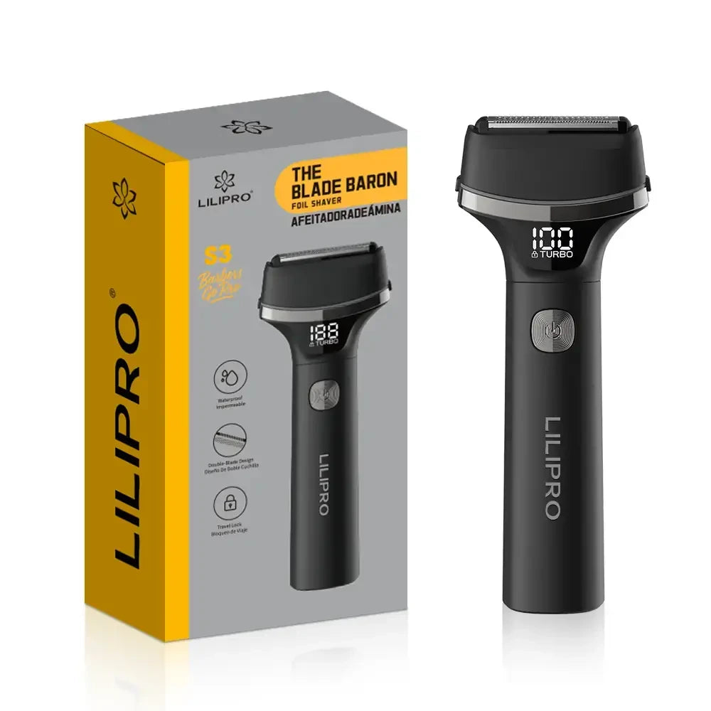 Afeitadora Eléctrica Profesional de Doble Lámina para Barberos, Resistente al Agua y Motor de Alta Velocidad • LILIPRO S3