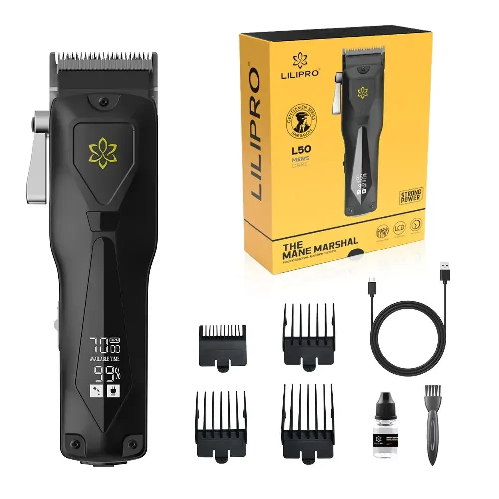 Máquina de Cortar Cabello Inteligente para Barberos con Pantalla LED y Control de Velocidad en Tiempo Real • LILIPRO L50