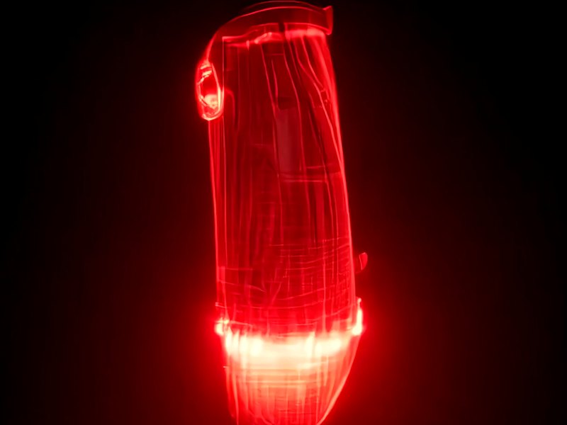 La L67 dibujada con luz roja